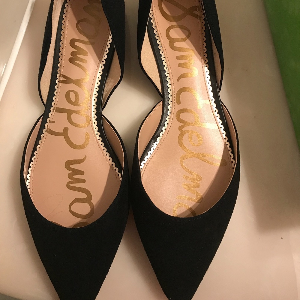 Sam Edelman Rodney Flat, Black Suede, Size 10